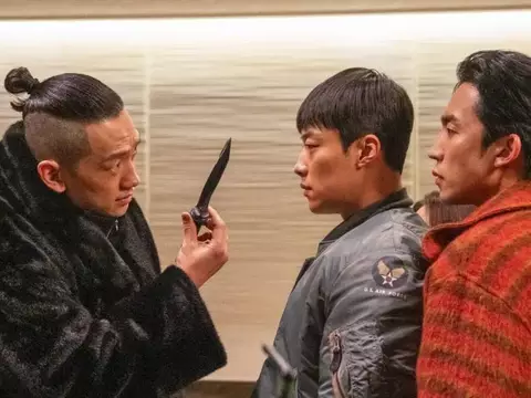 Rain, Woo Do-hwan e Lee Sang-yi em Cães de Caça (Reprodução)