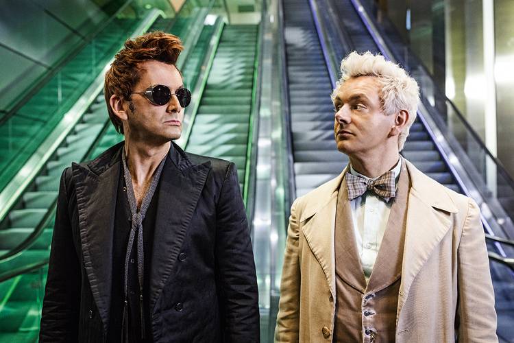 David Tennant e Michael Sheen em Good Omens