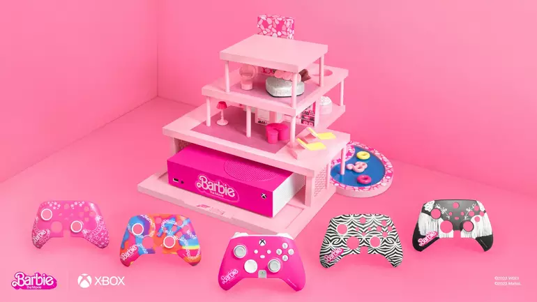 Imagem do Xbox Series S da Barbie