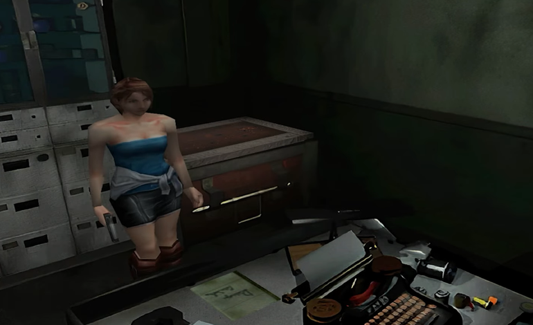 Sala escura em Resident Evil 3.