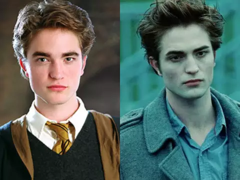 Robert Pattinson como Cedric Diggory, em Harry Potter, e Edward Cullen, em Crepúsculo (Warner Bros e Summit Entertainment/Montagem Omelete)