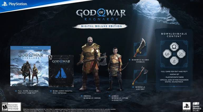 Imagem da Edição Digital Deluxe de God of War: Ragnarok