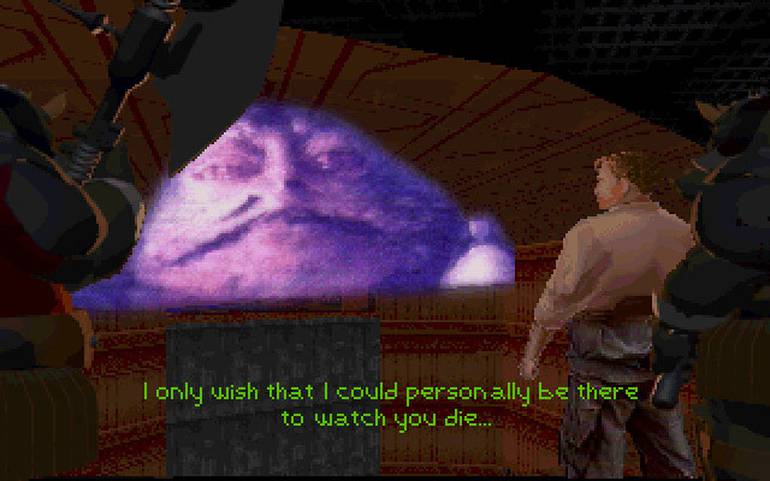 Jabba ameaça o jogador.