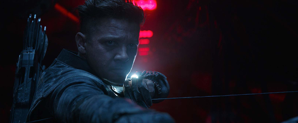 Jeremy Renner como GaviÃ£o Arqueiro em Vingadores: Ultimato