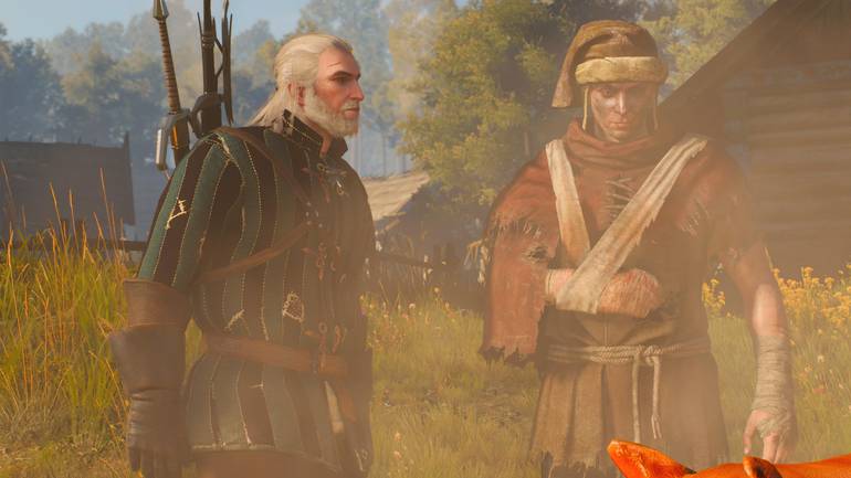 Geralt ao lado de Yontek.