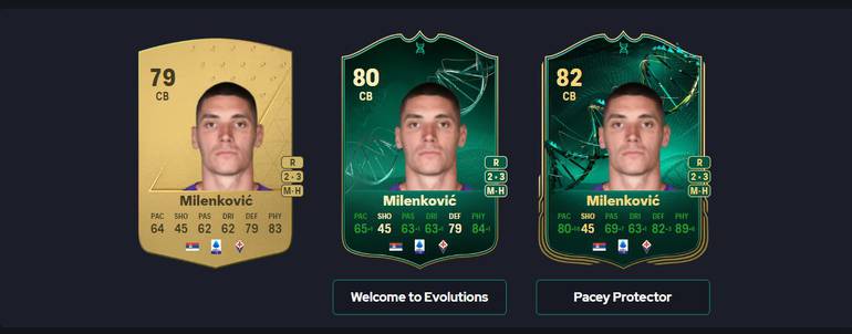 imagem de milenkovic evoluindo em ea fc 24