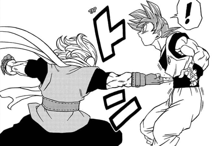 Granolah derruba Goku com um golpe.