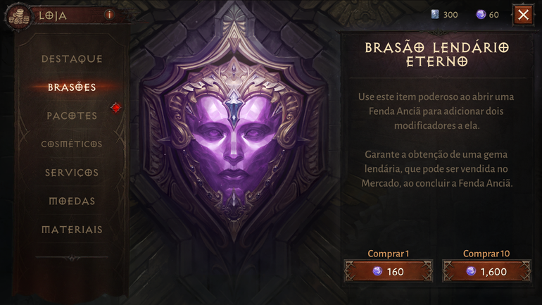 Loja de Brasões de Diablo Immortal