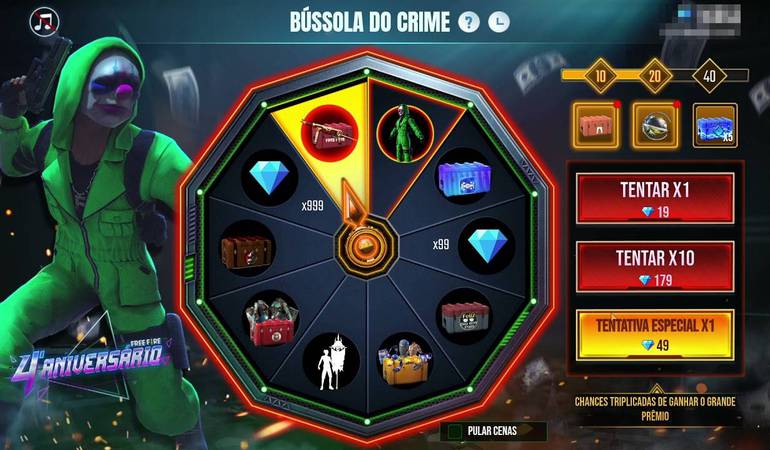 free fire battle royale garena skin top criminal verde