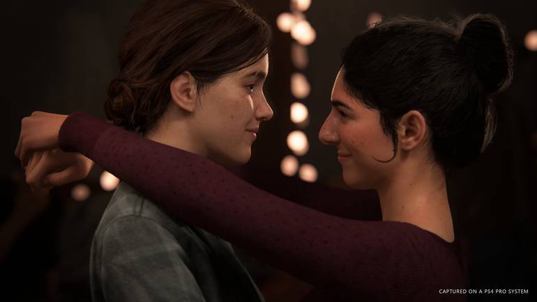 Ellie e Dina em The Last of Us.