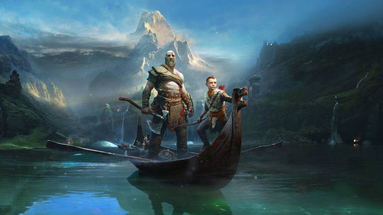 Atreus e Kratos em God of War.