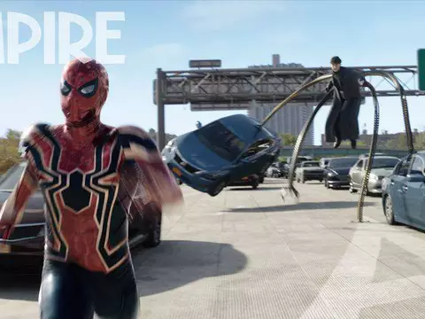 Homem-Aranha e Doutor Octopus em foto de Homem-Aranha: Sem Volta Para Casa