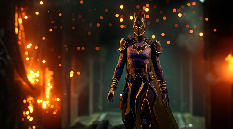 imagem de gameplay de gotham knights com batgirl em traje alternativo