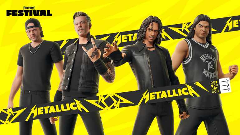 Imagem da parceria de Metallica e Fortnite