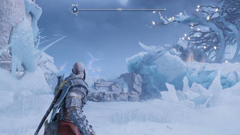 imagem de gameplay de god of war ragnarok com kratos em niflheim