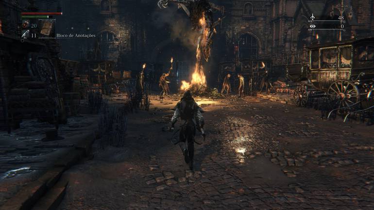 Grupo de inimigos em Bloodborne.