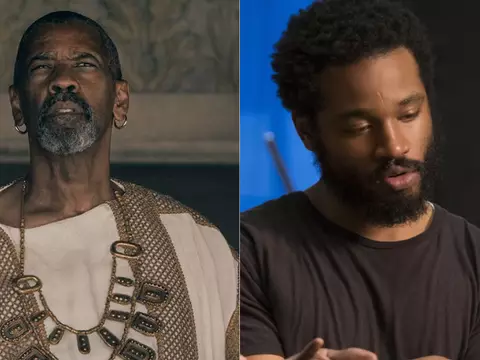 Denzel Washington, em Gladiador 2, e Ryan Coogler, nos bastidores de Pantera Negra