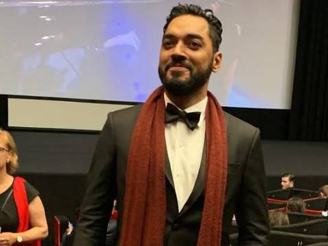 Thomás Aquino em Cannes, em 2019, com Bacurau (Reprodução)