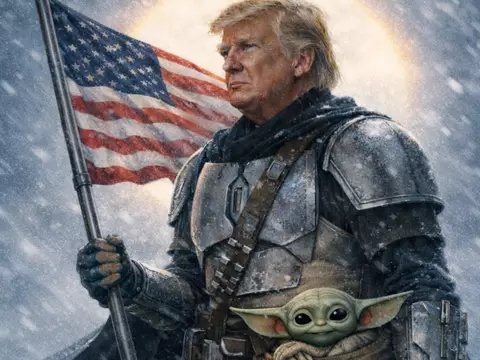 Trump como mandaloriano/Casa Blanca