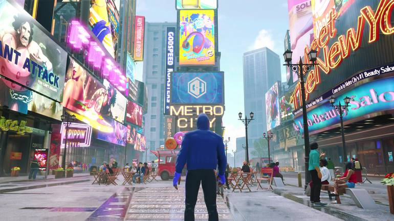 Metro City vista em modo de Street Fighter 6.