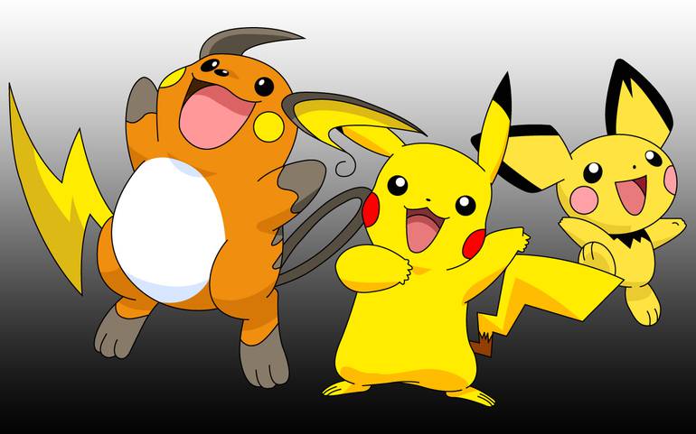 Pichu Pikachu Raichu Evolução Pokémon