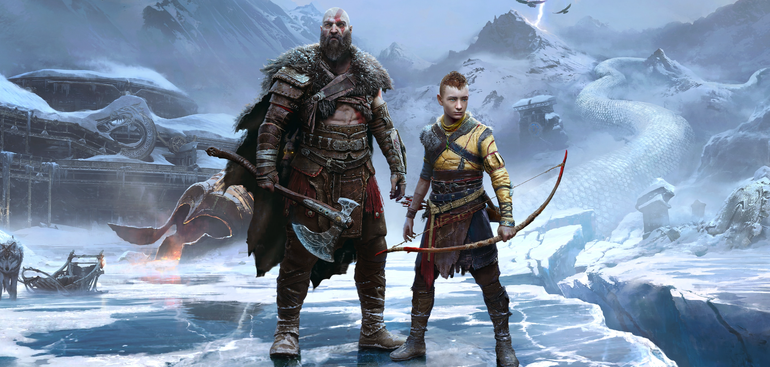 Kratos e Atreus no Ragnarok.