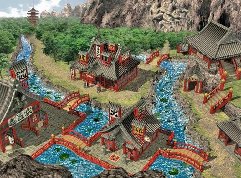 Image of Wutai map in Final Fantasy 7 on PS1