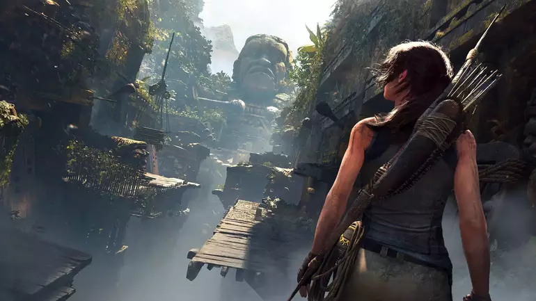 Lara Croft nos jogos de Tomb Raider.