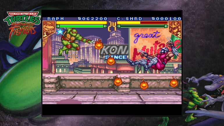Tartarugas Ninja no jogo de luta.