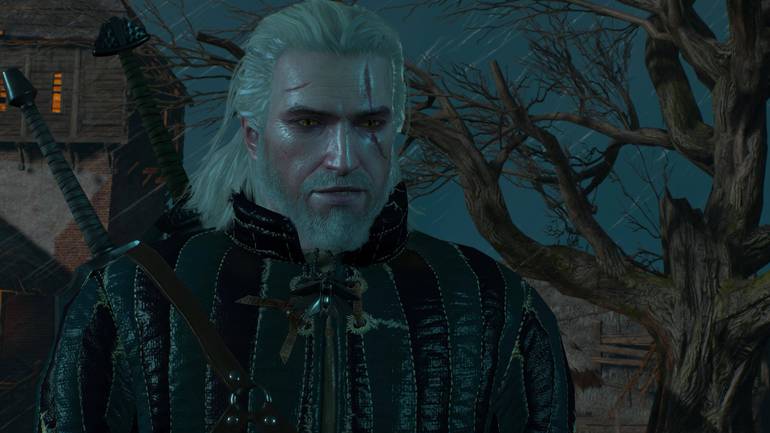 Geralt caminha à noite.