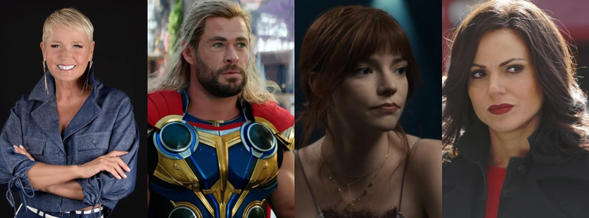 Montagem com Xuxa, Chris Hemsworth, Anya-Taylor Joy e Lana Parrilla