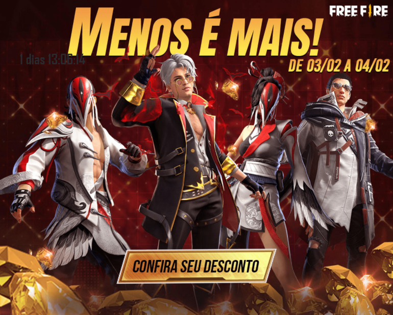 Recarga Jogo Free Fire 100 Diamantes + 20% Bônus Digital - Gift Card Online