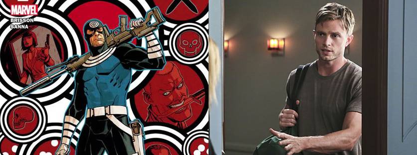 Capa da série solo do Bullseye na Marvel; Wilson Bethel em Hart of Dixie, da CW