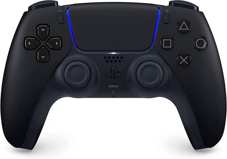 Foto do DualSense de PS5 na cor preta