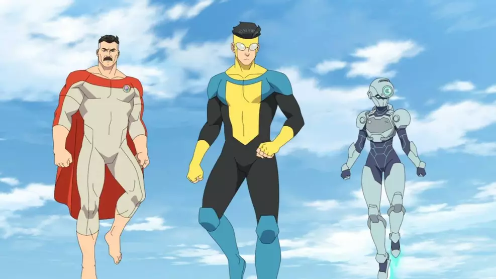 Arte de Invencível, série animada renovada para a quinta temporada