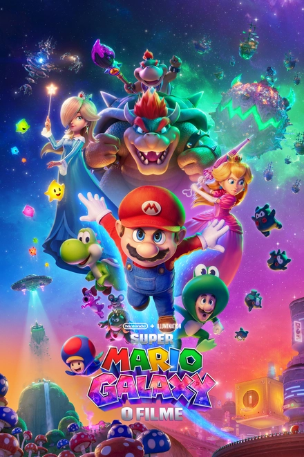 Pôster oficial de Super Mario Galaxy: O Filme
