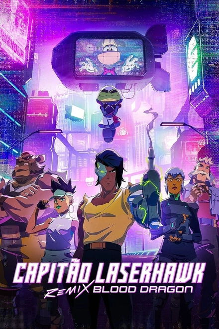 Pôster oficial de Capitão Laserhawk: Remix Blood Dragon