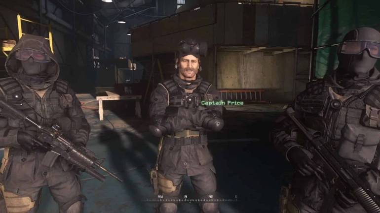 Imagem do primeiro trecho de Call of Duty 4 Modern Warfare, quando Soap conhece Price