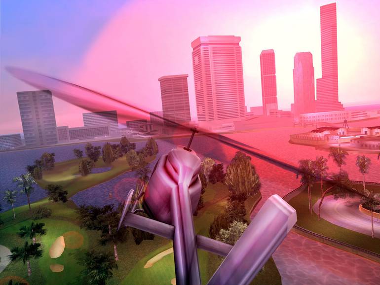 Helicóptero em GTA: Vice City.