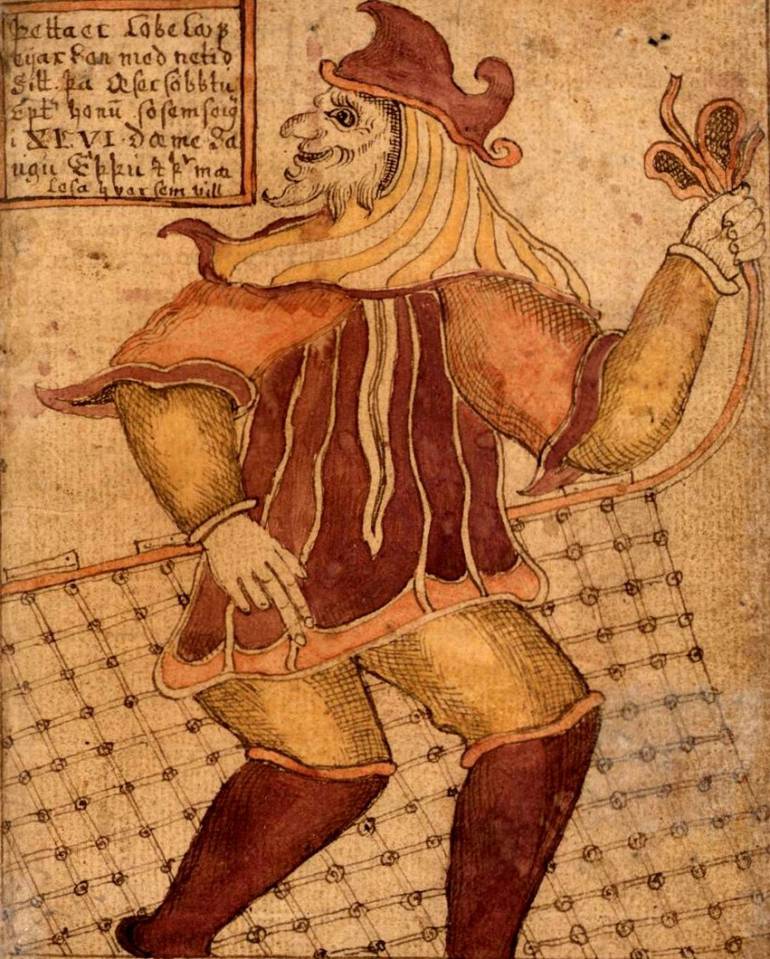 Pintura de Loki vinda de um manuscrito islandês anônimo