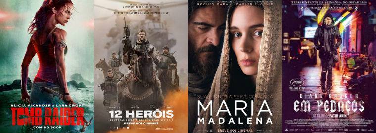 Tomb Raider e Maria Madalena são os filmes em cartaz da semana