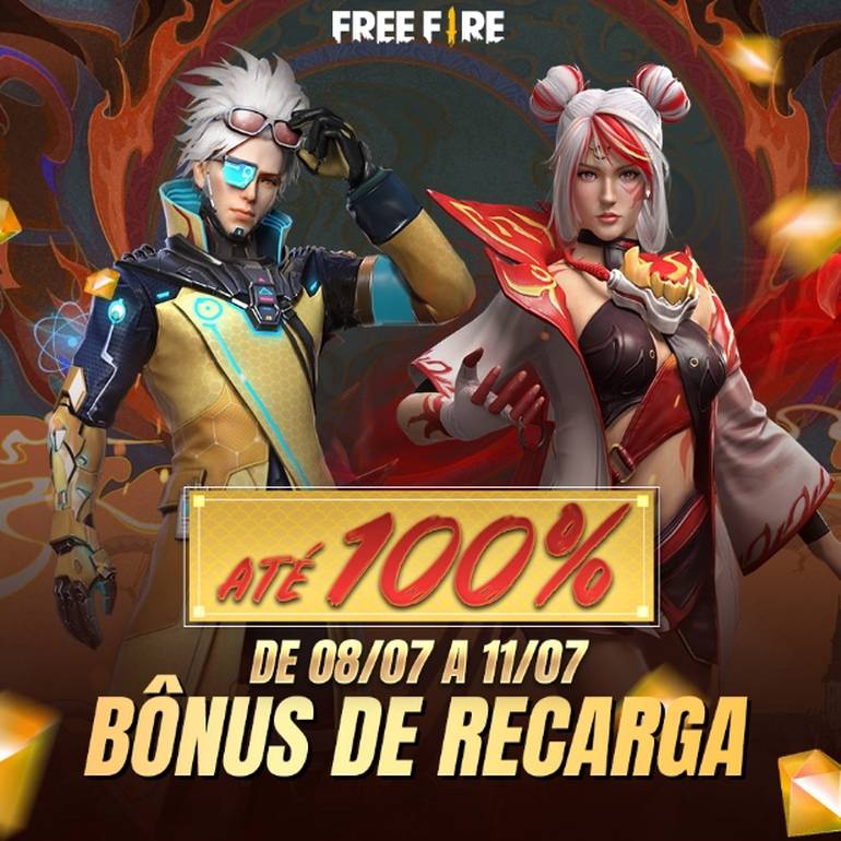 Free Fire: Evento de recarga tem bônus de até 100% em diamantes