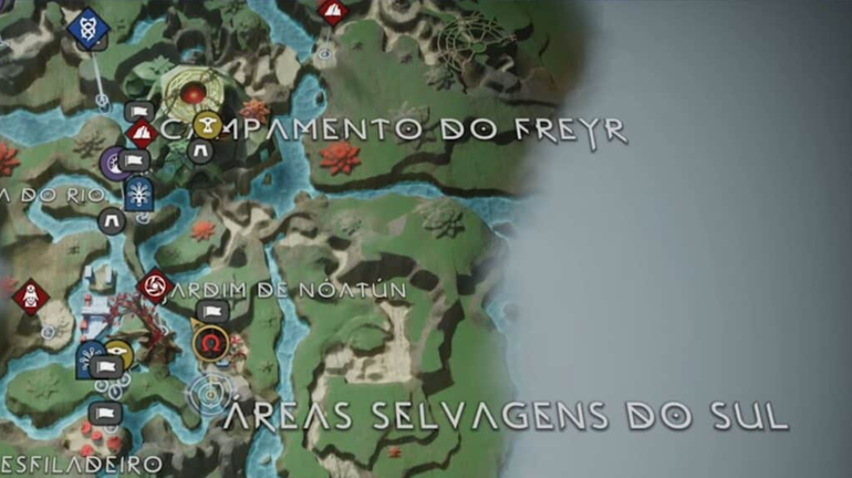 imagem do mapa de vanaheim em god of war ragnarok