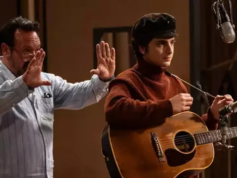 Timothée Chalamet e James Mangold 