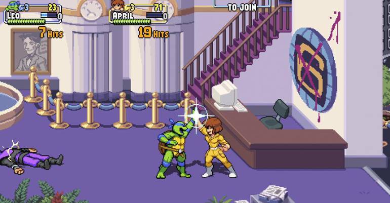 Trecho de gameplay de Teenage Mutant Ninja Turtles: Shredder's Revenge