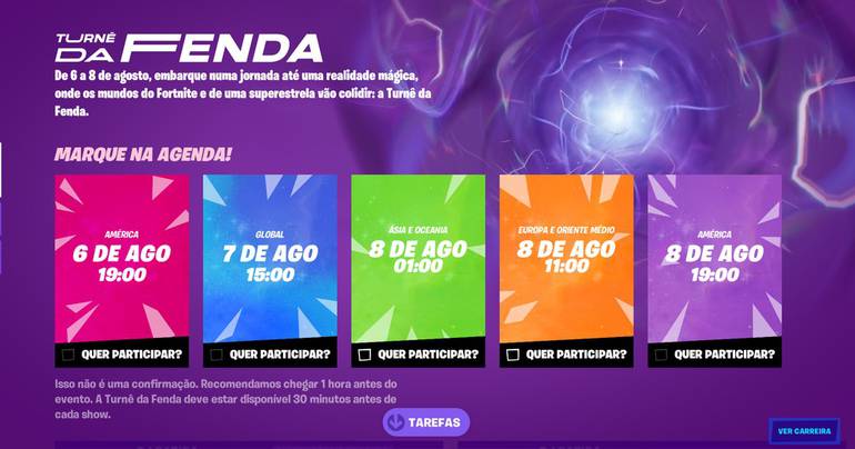 fortnite ariana grande epic games turnê da fenda