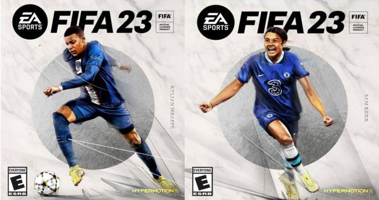 Imagens de capa de FIFA 23 mostram Mbappé e Sam Kerr