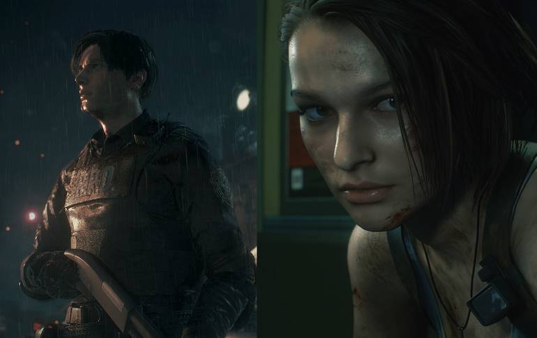 Leon e Jill nos remakes de Resident Evil.