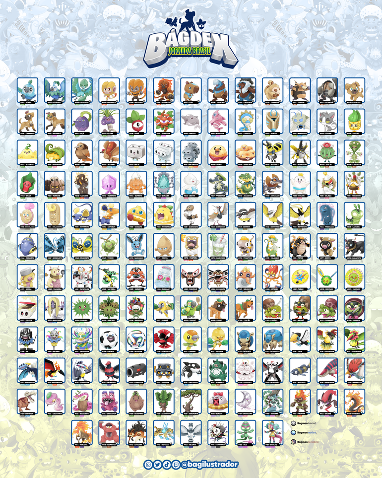 Ilustrador cria dex com 151 Pokémon baseados na cultura brasileira,  confira imagens