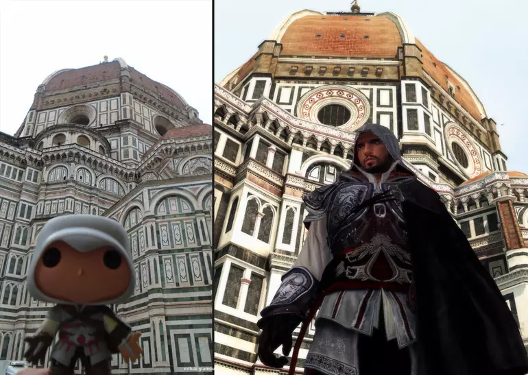 Fotografia de fã que viajou o mundo para conhecer locais famosos de Assassin's Creed